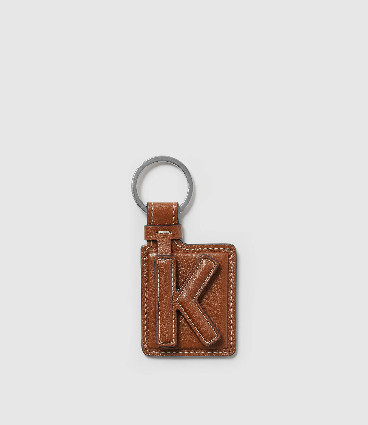 Letter Key Ring Buffalo Cognac - Image 12