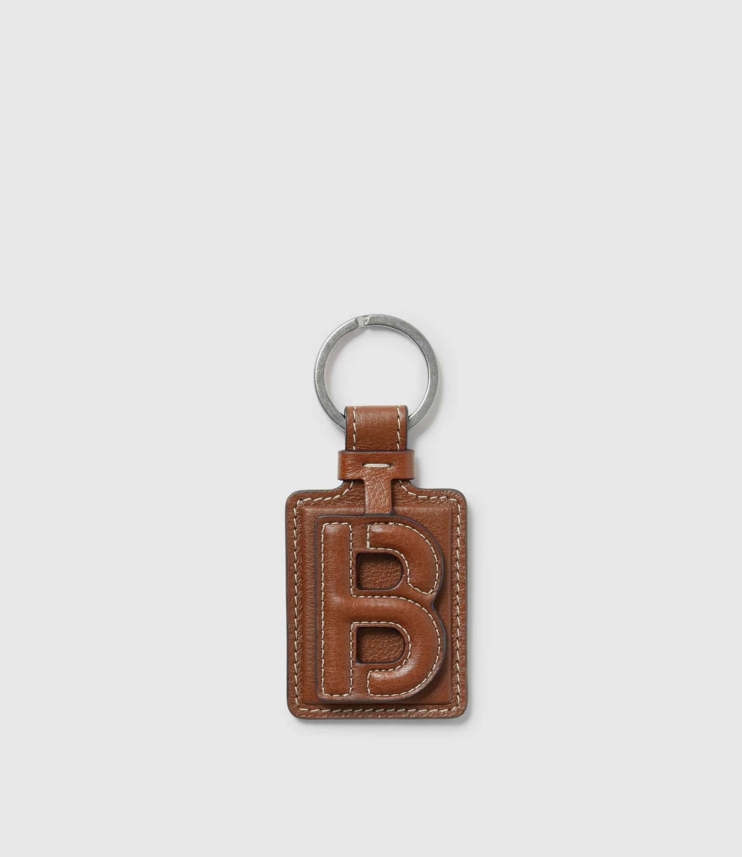 Letter Key Ring Buffalo Cognac - Image 3