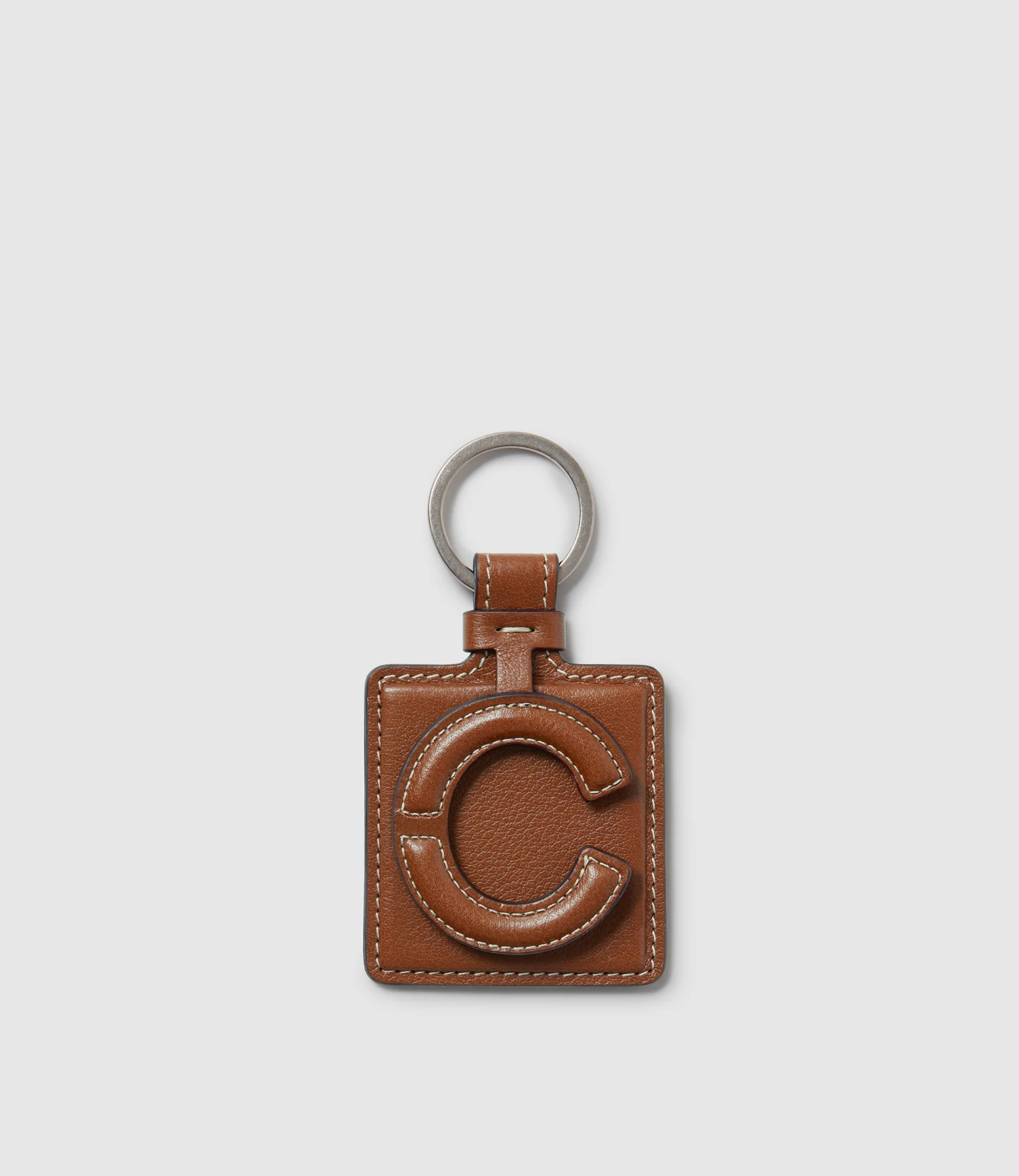 Letter Key Ring Buffalo Cognac - Image 4