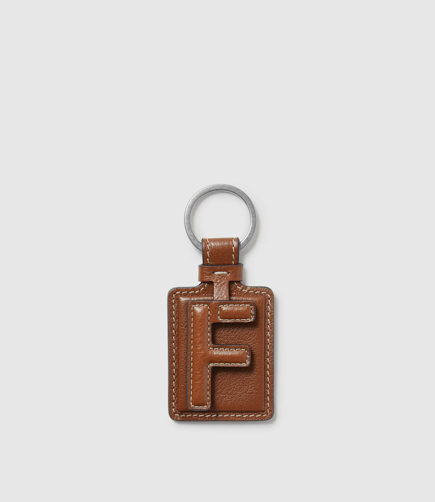 Letter Key Ring Buffalo Cognac - Image 7
