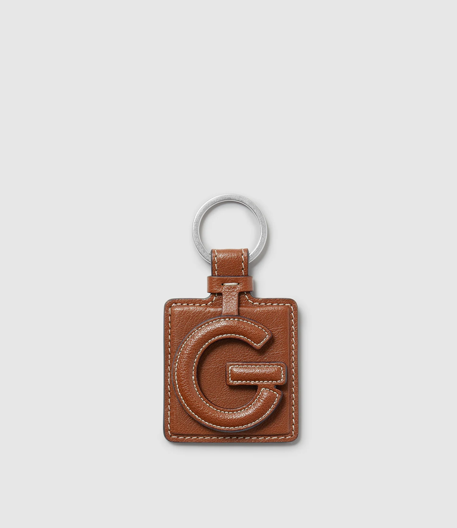 Letter Key Ring Buffalo Cognac - Image 8