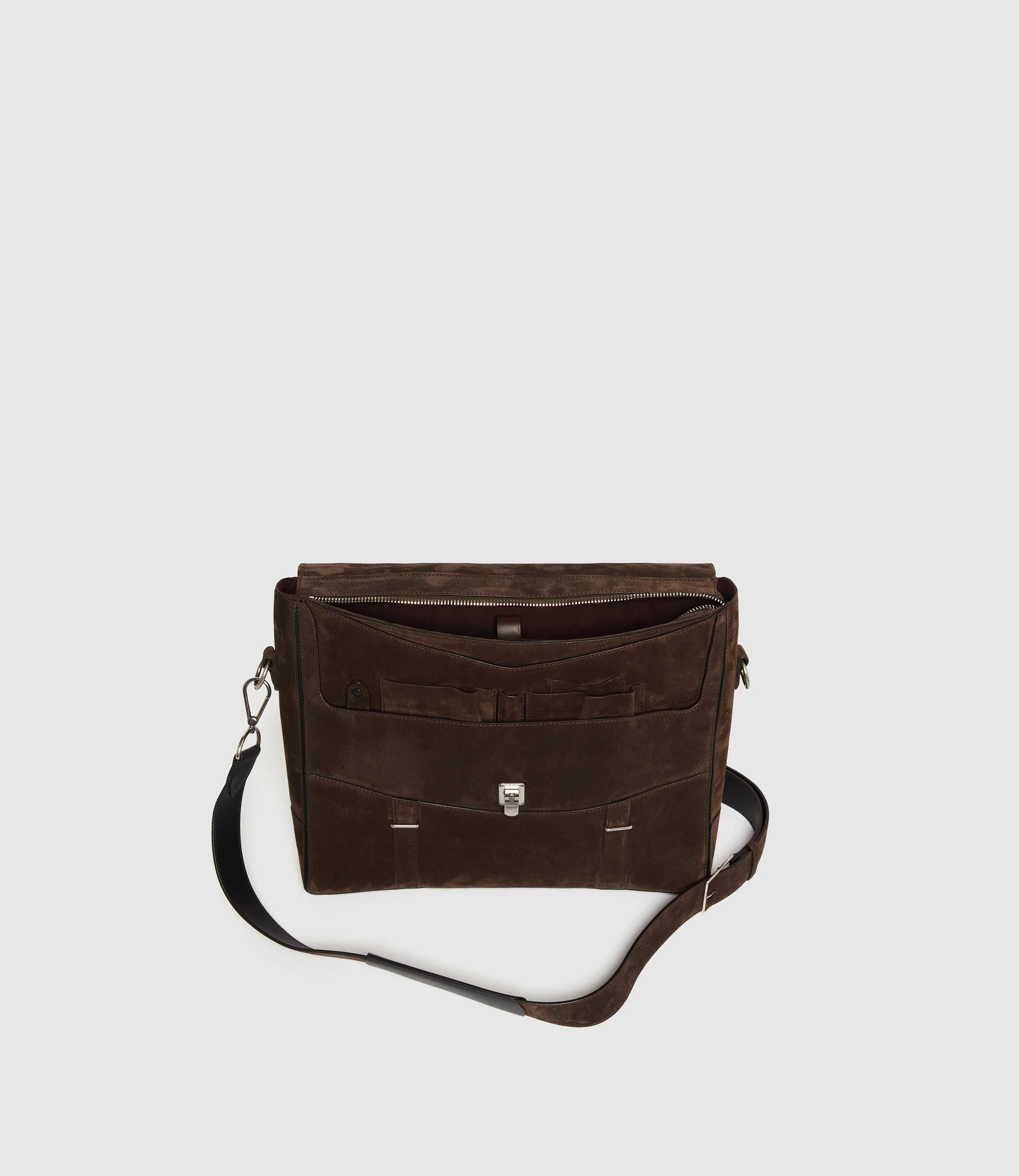 Rider Briefcase Suede Chocolate - Image 7