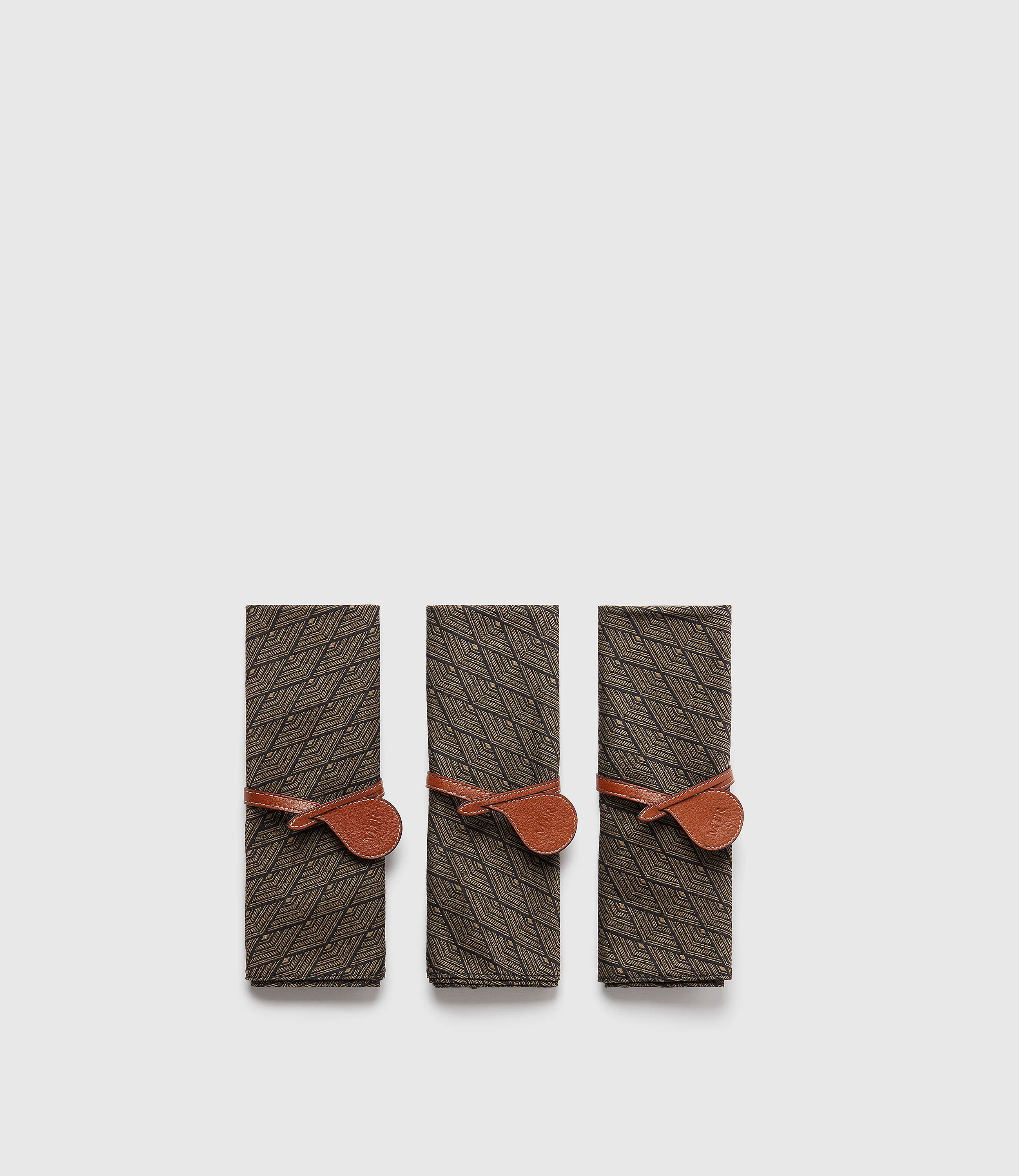 Set of 10 Napkin Rings in Buffalo Cognac - Image 3