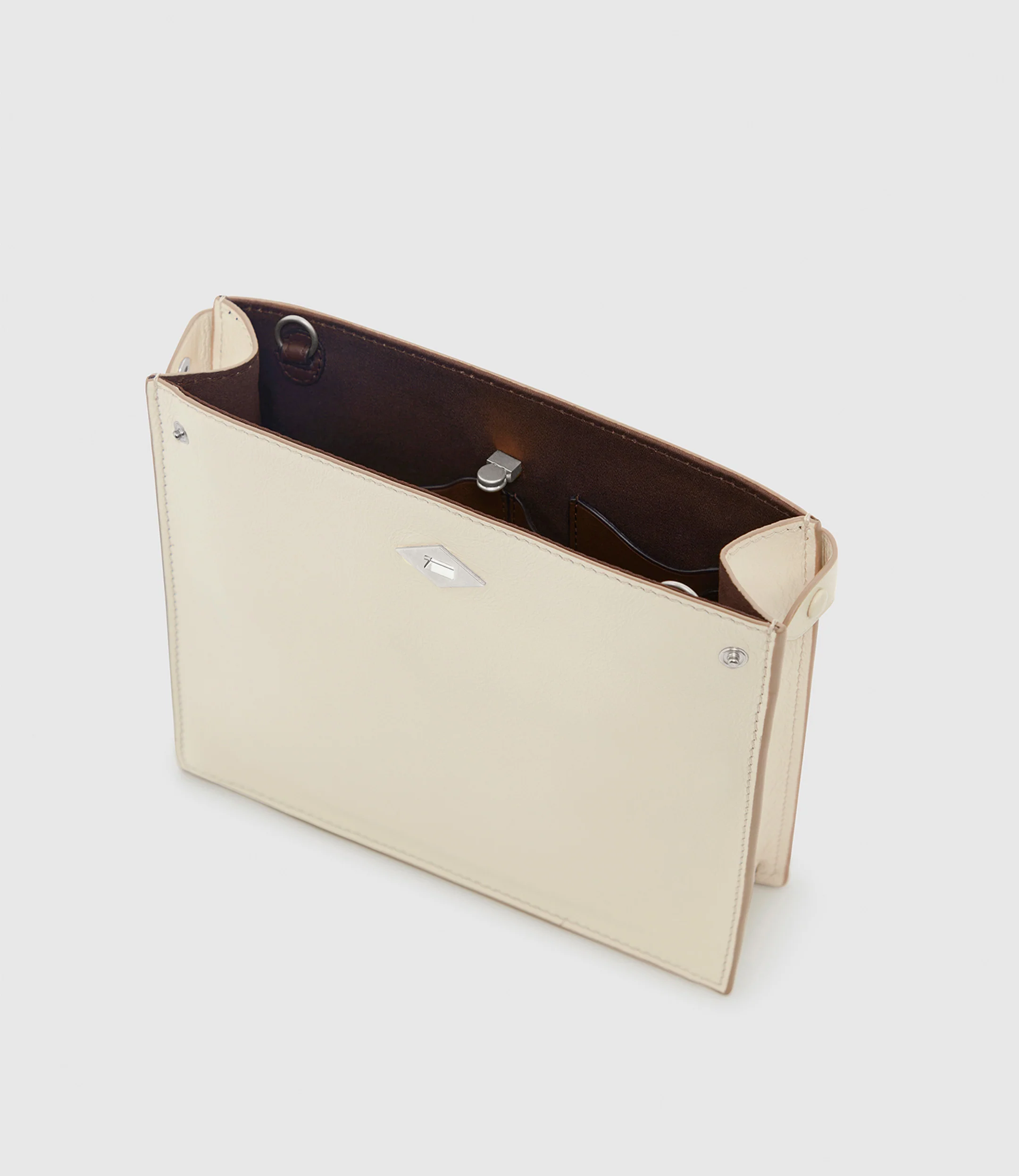 Stowaway Crossbody Elvis White Sand with Silver Hardware - Image 3