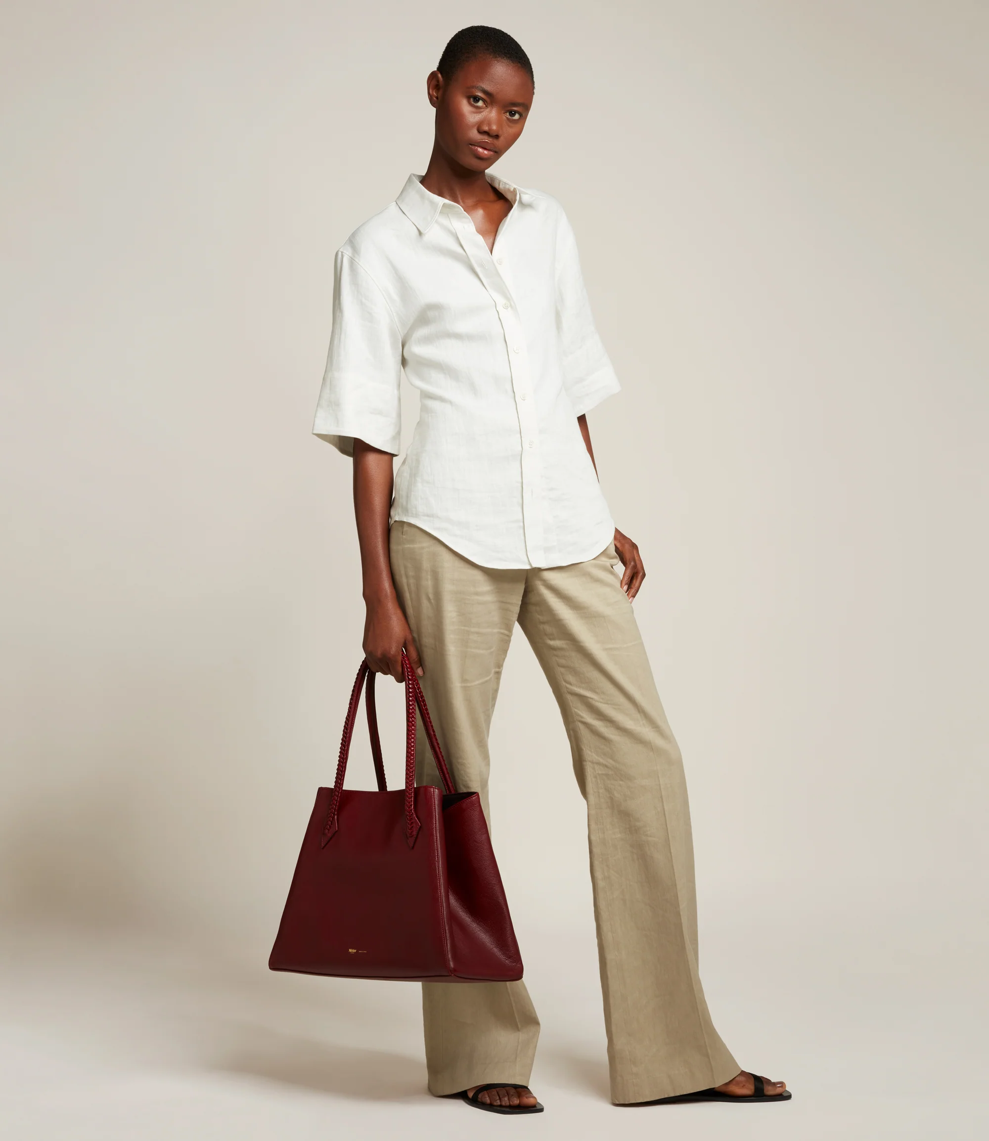 Vérité Collapsible Cabas Buffalo Dark Cherry - Image 4